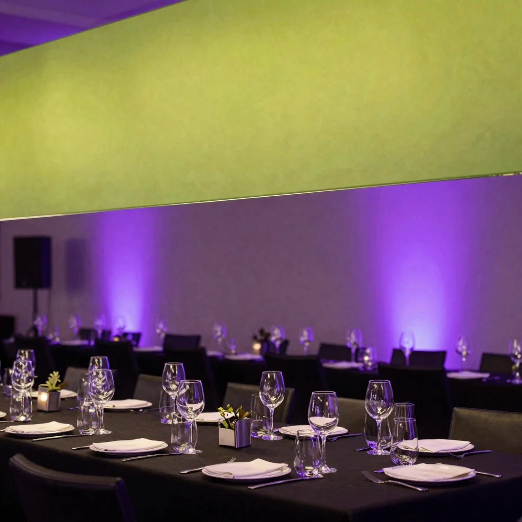 Close detail photograph of a lime green and purple lighting insta